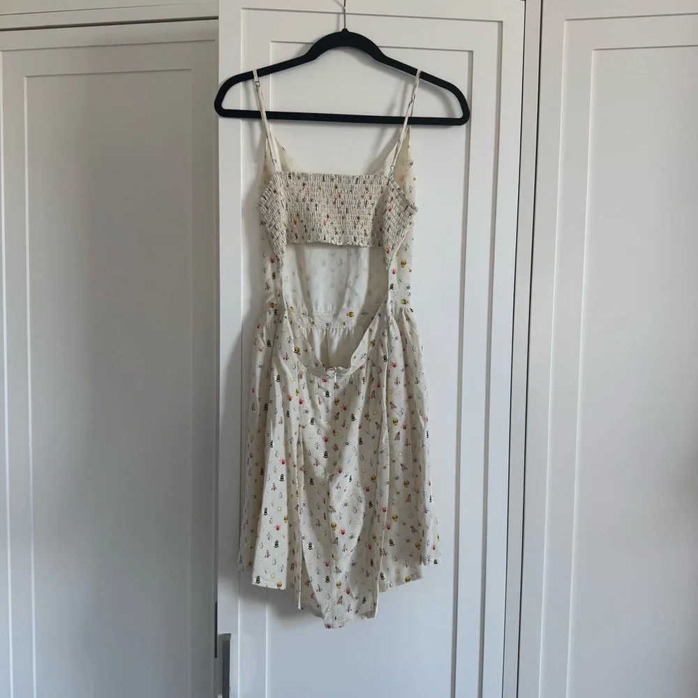 Joie Hudette 100% Silk Bug Print Sundress – Cream, Size m - Picture 3 of 6